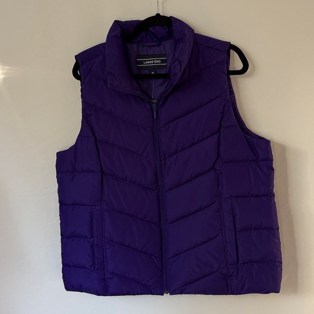 NWT Lands' End Purple Quilted Down Vest
